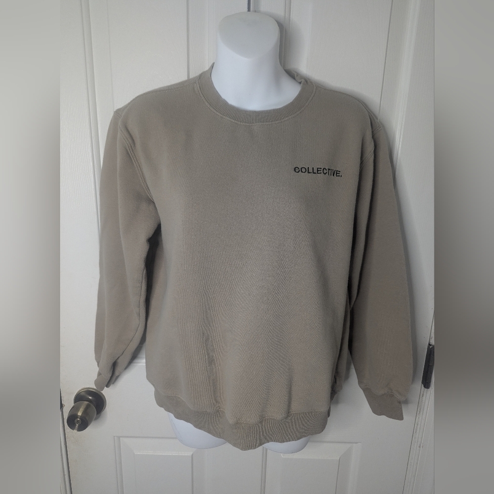 Cotton On Unisex Tan "Collective" Sweatshirt, Size Small